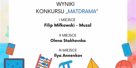 🏆 Wyniki konkursu „MATDRAMA” 🏆